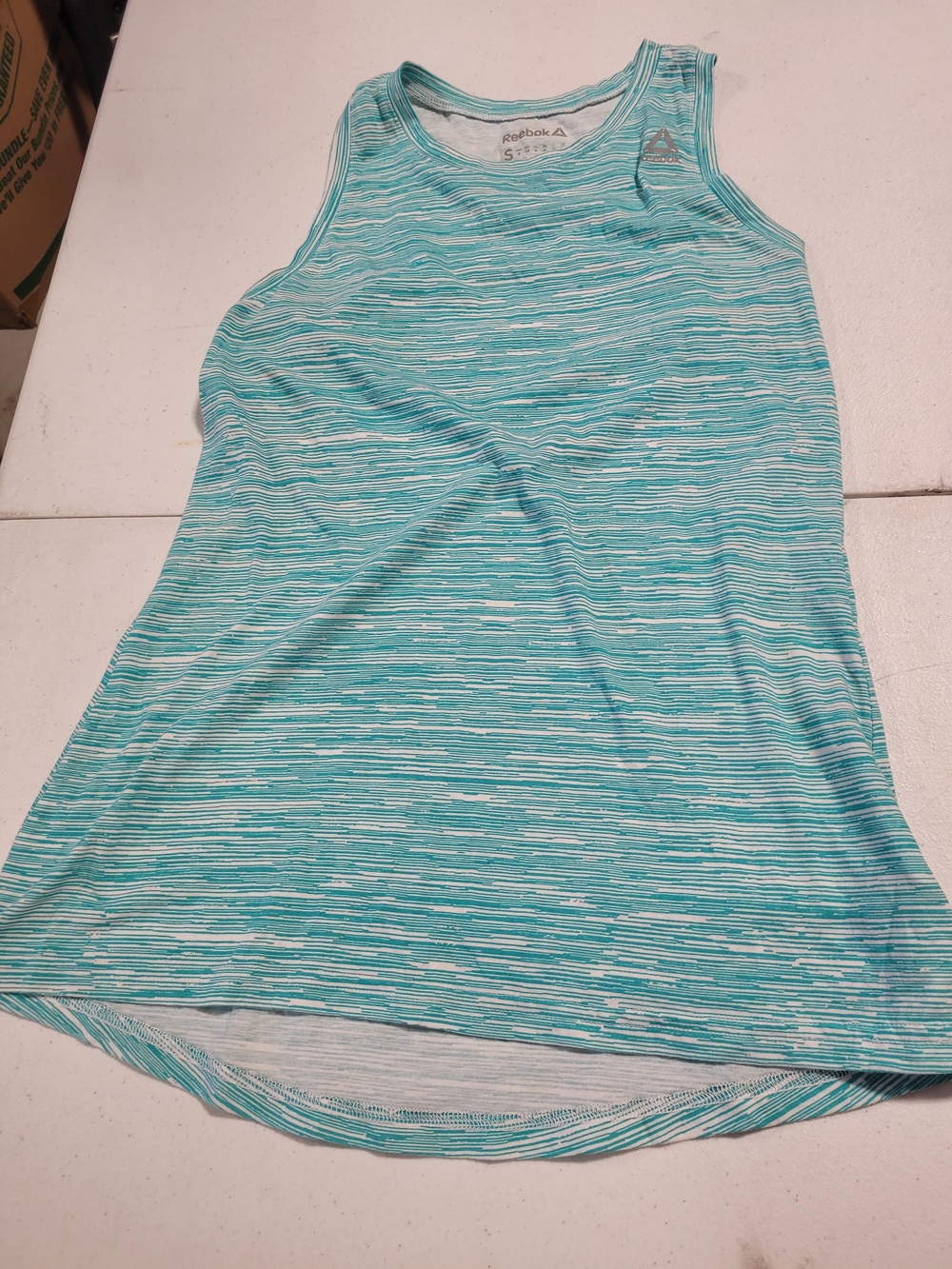 Reebok Women’s Teal Striped Racerback Tank Top